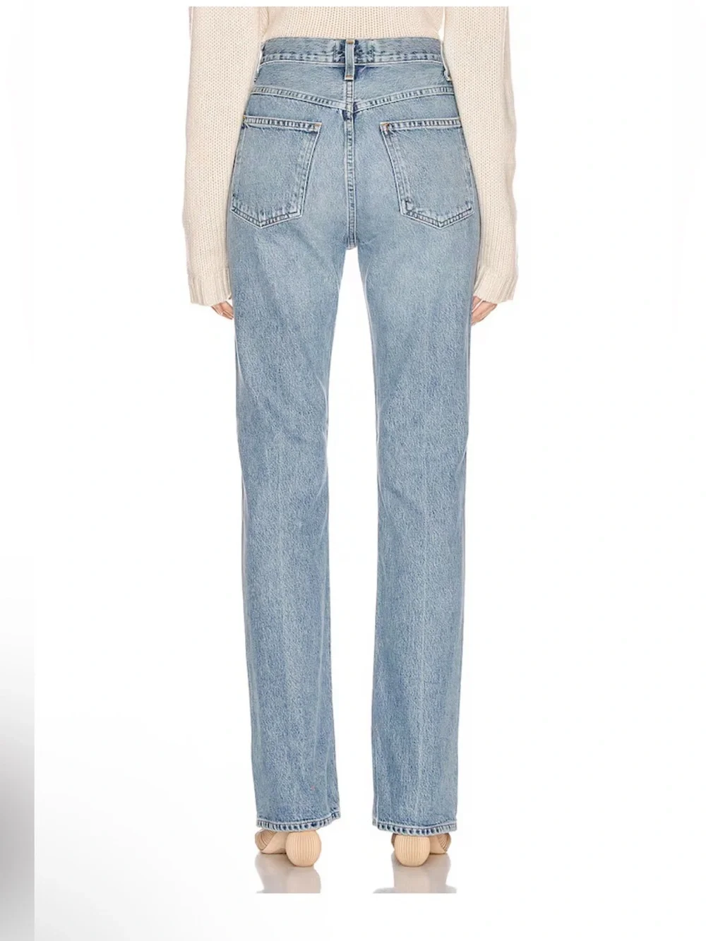 Agolde Vintage High Rise Flares Light Wash Women's blue Jeans clamor FWRD 32
